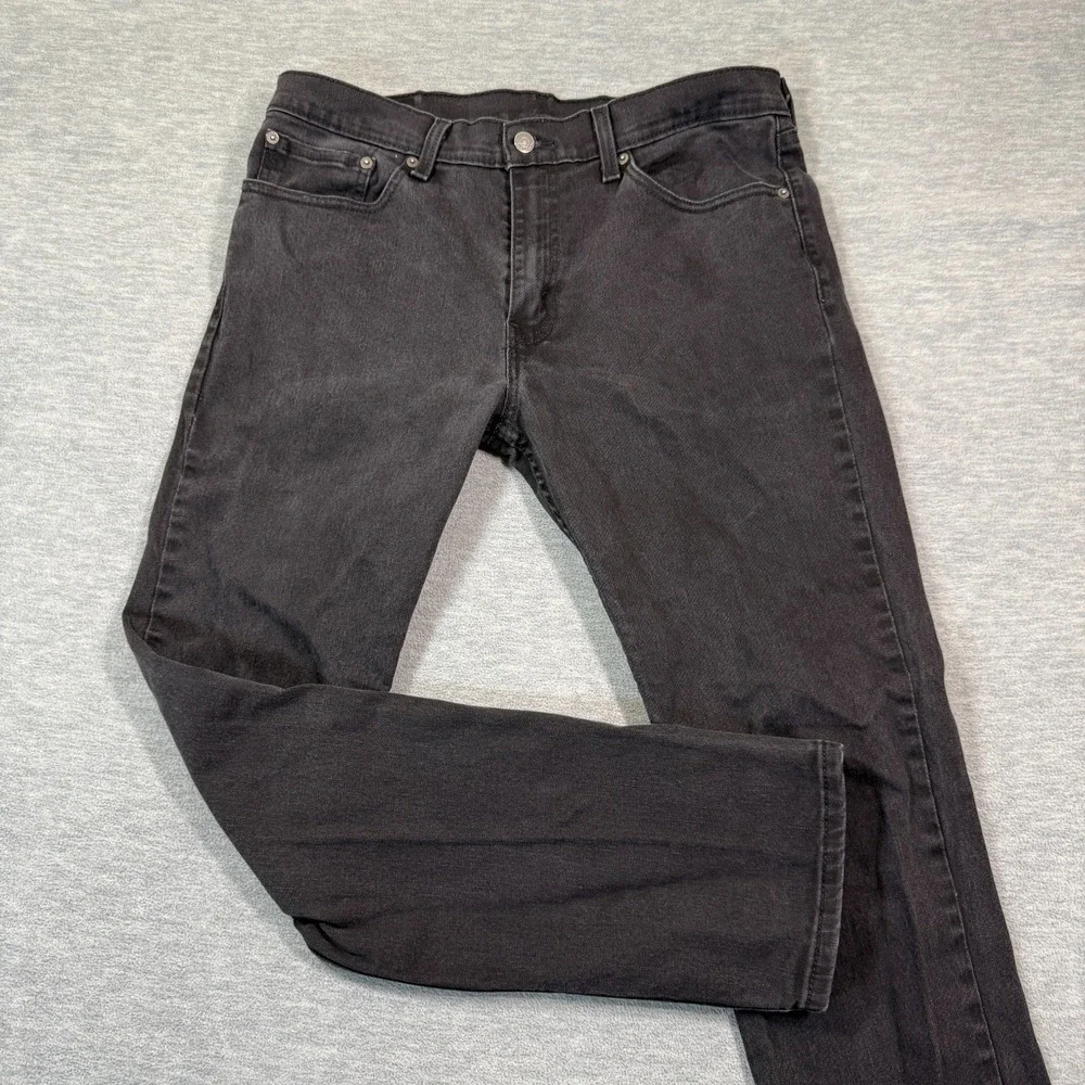 Levis 511 Jeans Mens 34x30 Black Straight Stretch Medium Wash Mid Rise Denim